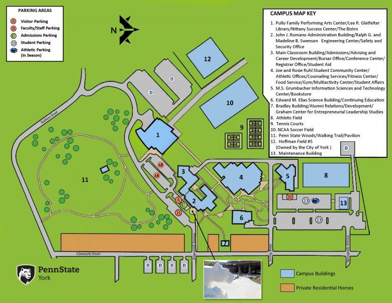 Penn State York Campus Map 美国宾西法尼亚州立大学- 快懂百科