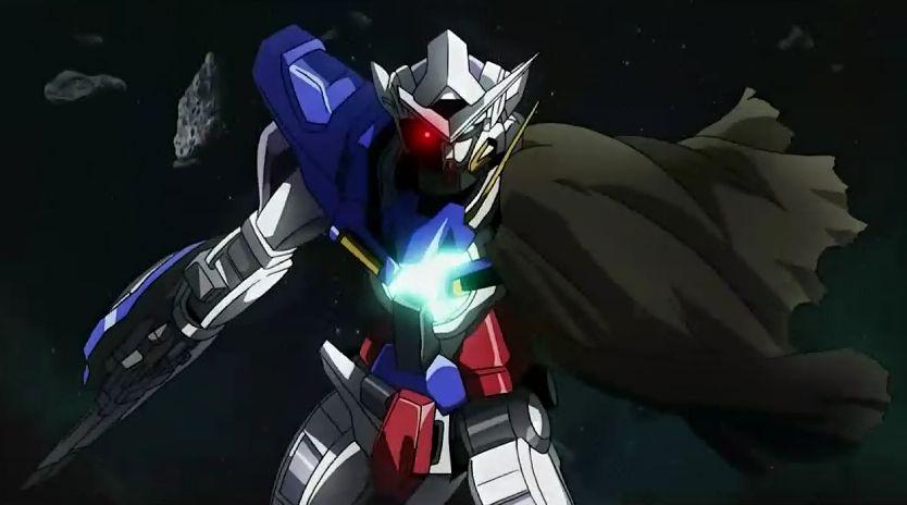 刹那驾驶 「能天使高达」与雷瑟驾驶的「gn arms」结合为「gn armor」