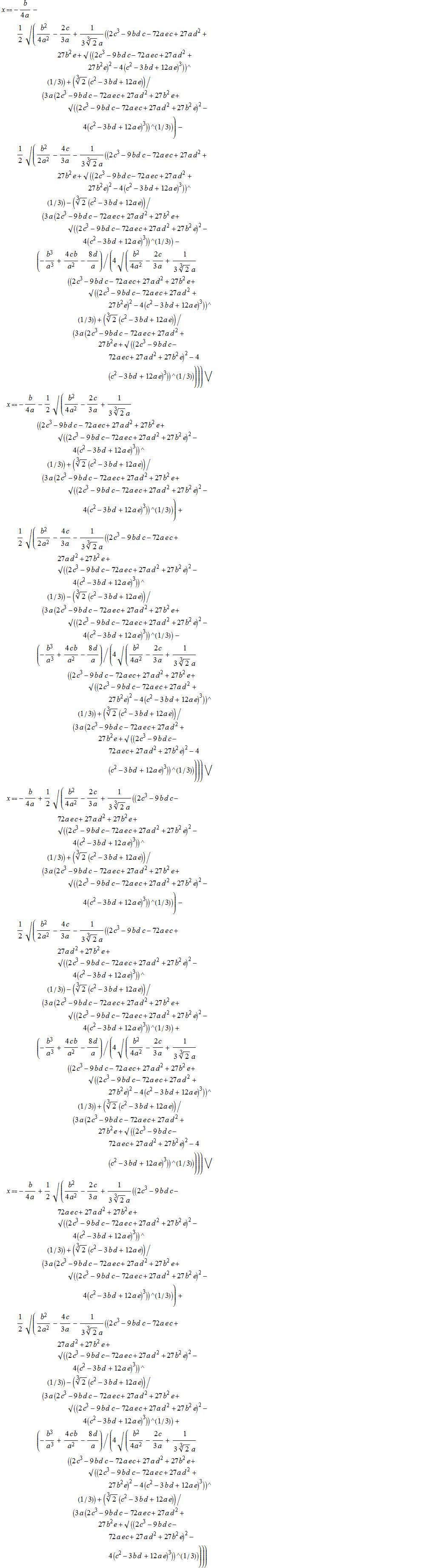 一元四次方程求根公式 来源 费拉里法 置换群法 头条百科